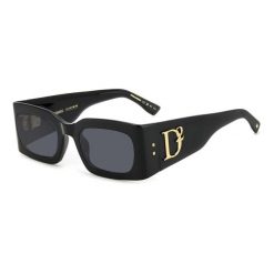Okulary przeciwsłoneczne DSQUARED2 D2 0109/S 807 dla kobiet, rozmiar 52 mm. Czarne okulary przeciwsłoneczne damskie DSQUARED, prostokątne. W wyprzedaży za 1,205.40 zł.
