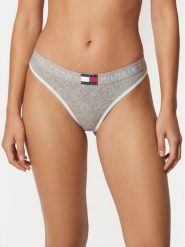 Tommy Hilfiger Stringi UW0UW06581 Szary jasny. Szare stringi Tommy Hilfiger, bez wzorów, z bawełny. Za 99.99 zł.
