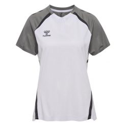 Damska koszulka polo Hummel Lead 2.0. Białe koszulki damskie Hummel, bez wzorów, bez kołnierzyka, bez ramiączek. Za 180.00 zł.