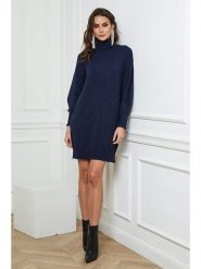 Joséfine Sukienka dzianinowa "Warren" w kolorze granatowym rozmiar: XL. Niebieskie sukienki damskie Joséfine, bez wzorów, z dzianiny, bez ramiączek. Za 217.99 zł.
