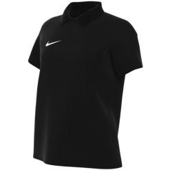 Koszulka damska Nike Dri-Fit Park 26 Polo. Czarne bluzki damskie Nike, bez wzorów, z bawełny, bez kołnierzyka, bez ramiączek. Za 115.99 zł.