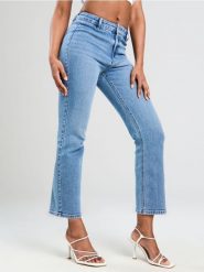 Jeansy flare - niebieski. Niebieskie jeansy damskie Sinsay. W wyprzedaży za 39.99 zł.