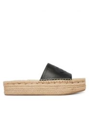 Calvin Klein Espadryle Flatf Espa Mule Lth Mg HW0HW03027 Czarny. Czarne espadryle damskie Calvin Klein, bez wzorów, ze skóry, bez obcasa. Za 449.99 zł.
