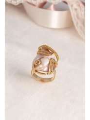 Pierres delicates Pozłacany pierścionek z masą perłową rozmiar: onesize. Białe pierścionki damskie Pierres delicates, z perłą, pozłacane. Za 74.63 zł.