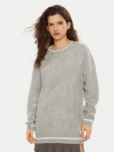 Liu Jo Sweter TF4173 MS55L Szary Regular Fit. Szare swetry klasyczne damskie Liu Jo, l, z syntetyku, bez kołnierzyka. Za 619.99 zł.