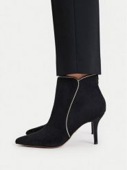 Nine West Botki CEO-CD24170H-2 Czarny. Czarne botki damskie Nine West, z materiału, bez obcasa, na szpilce, bez zapięcia. Za 279.99 zł.