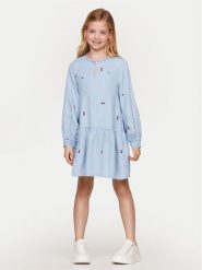 Tommy Hilfiger Sukienka codzienna KG0KG08104 Niebieski Regular Fit. Niebieskie sukienki dziewczęce Tommy Hilfiger, bez wzorów, z lyocellu, bez ramiączek, proste. Za 239.99 zł.