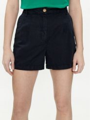 Tommy Hilfiger Szorty materiałowe WW0WW41603 Granatowy Relaxed Fit. Niebieskie szorty damskie Tommy Hilfiger, bez wzorów, z bawełny. Za 399.99 zł.