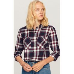 Koszula w kratę - Granatowy. Niebieskie koszule damskie Reserved. W wyprzedaży za 39.99 zł.
