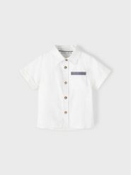 NAME IT Koszula 13216662 Biały Regular Fit. Białe koszule chłopięce Name it, bez wzorów, z bawełny, bez kołnierzyka, bez ramiączek. Za 144.99 zł.