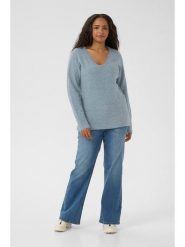 KAFFE curve Sweter w kolorze błękitnym rozmiar: XL. Niebieskie swetry klasyczne damskie KAFFE curve, xl, bez kołnierzyka. Za 130.99 zł.