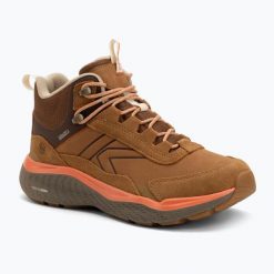 Buty trekkingowe damskie Keen Leiki Leather Mid Waterproof. Brązowe obuwie trekkingowe damskie Keen, bez zapięcia. Za 528.79 zł.