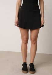 Czarne Sportowe Spódnico-Szorty z Funkcjonalnymi Kieszonkami Natellea. Czarne spodenki sportowe damskie Born2be, l, bez wzorów, z materiału, tenisowe. Za 39.99 zł.