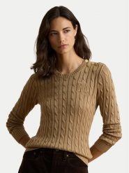 LAUREN RALPH LAUREN Sweter 200P14039500 Beżowy ciemny Regular Fit. Brązowe swetry klasyczne damskie Lauren Ralph Lauren, m, z bawełny, bez kołnierzyka. Za 859.99 zł.