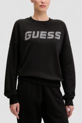 GUESS Czarna damska bluza Primula. Czarne bluzy damskie Guess, s, z aplikacjami, bez kaptura. W wyprzedaży za 268.99 zł.