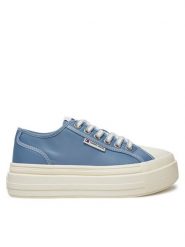 Tommy Jeans Trampki Foxing EN0EN02713 Niebieski. Niebieskie trampki damskie Tommy Jeans, bez wzorów, z jeansu, bez zapięcia. Za 199.99 zł.
