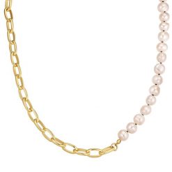 Yokoamii Łańcuszek z Stop metali wStop metali Naszyjniki 1 ct Damski. Białe naszyjniki damskie Yokoamii, z perłą, złote. Za 169.99 zł.