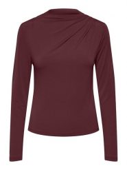 Pieces Koszulka "Madison" w kolorze bordowym rozmiar: XL. Czerwone bluzki damskie Pieces, xl, bez wzorów, bez kołnierzyka, bez ramiączek. Za 57.06 zł.
