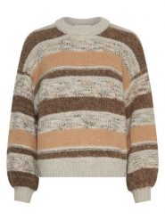 MOSS COPENHAGEN Sweter "Constance" w kolorze szarobrązowo-beżowym rozmiar: M/L. Brązowe swetry klasyczne damskie Moss Copenhagen, l, bez kołnierzyka. Za 217.99 zł.