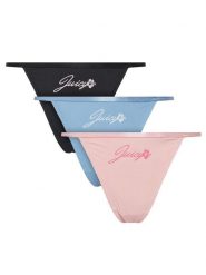 Juicy Couture Komplet 3 par stringów JCTUS125960 Kolorowy. Komplety bielizny Juicy Couture, bez wzorów, z syntetyku. Za 119.99 zł.