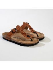 BACKSUN Japonki "Reggio" w kolorze jasnobrązowym rozmiar: 36. Brązowe klapki damskie Backsun, bez wzorów, z otwartym noskiem, bez obcasa, bez zapięcia. Za 118.84 zł.