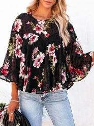 Milan Kiss Bluzka w kolorze czarno-jasnoróżowym rozmiar: L. Czarne bluzki damskie Milan Kiss, l, bez wzorów, bez kołnierzyka, bez ramiączek. Za 139.20 zł.