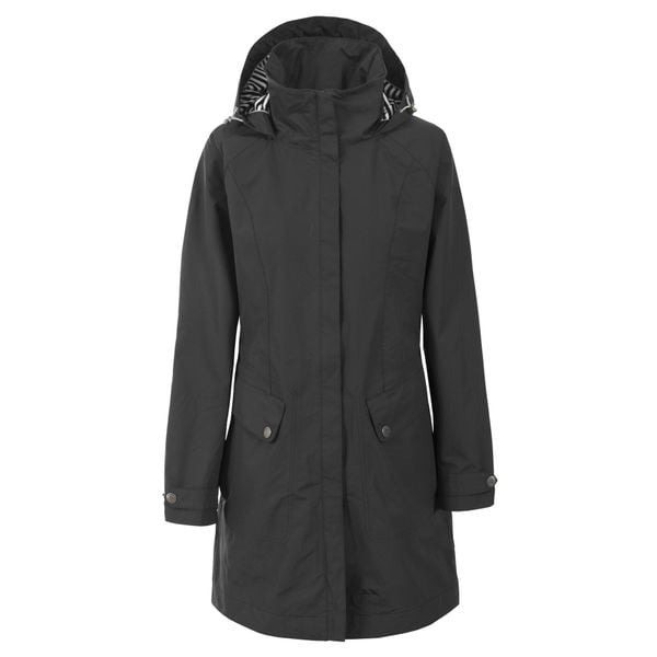 Kurtka Damska Rainy Day Wodoodporna. Czarne kurtki damskie Trespass, l, bez wzorów, z bawełny, z kapturem. Za 385.99 zł.