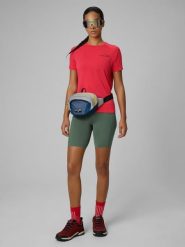 4F Legginsy kolarki trekkingowe damskie - khaki XL. Brązowe legginsy damskie 4F, bez wzorów, z podwyższonym stanem. Za 129.99 zł.