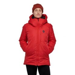 Kurtka Zimowa Damska Black Diamond Belay Parka. Czerwone parki damskie Black Diamond, na zimę, m, z puchu, bez kaptura. Za 1,349.10 zł.