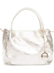 Mia Tomazzi Skórzana torebka "Vigentino" w kolorze srebrnym - 26 x 20 x 14 cm rozmiar: onesize. Szare torebki klasyczne damskie Mia Tomazzi, z materiału, przez ramię, bez dodatków. Za 308.18 zł.