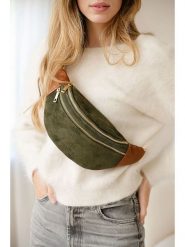 Anna Morellini Skórzana saszetka "Carola" w kolorze oliwkowo-jasnobrązowym - 32 x 16 x 9,5 cm rozmiar: onesize. Brązowe nerki i saszetki damskie Anna Morellini, bez wzorów, z materiału. Za 217.99 zł.