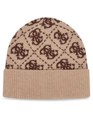 Guess Czapka AM9677 VIS01 Beżowy. Brązowe czapki damskie Guess, na zimę, z aplikacjami, z wiskozy. Za 194.99 zł.