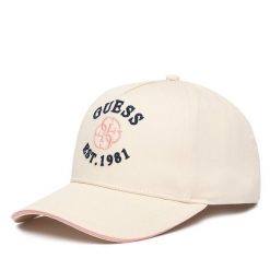 Czapka z daszkiem Guess. Brązowe czapki z daszkiem damskie Guess, z aplikacjami. Za 159.99 zł.