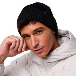 Czapka uniseks z wełny merynosów. Czarne czapki damskie G-HEAT, bez wzorów, z wełny. Za 129.13 zł.