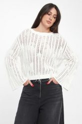 Sweter damski ażurowy z piórkami TWINSET. Swetry klasyczne damskie Twinset Milano, m, bez kołnierzyka. Za 1,079.00 zł.