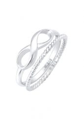 Elli Infinity Stapelring Twisted 2er Set 925 Silber Pierścionki 1 ct Damski. Pierścionki damskie Elli, srebrne. Za 208.99 zł.
