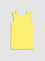 Coccodrillo Top WC3143302JGK Żółty Regular Fit. Żółte koszulki i t-shirty dziewczęce COCCODRILLO, bez wzorów, z bawełny, bez kołnierzyka, bez ramiączek. Za 49.99 zł.