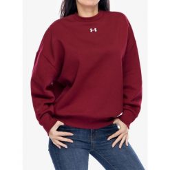 Bluza damska Under Armour UA Rival Fleece Oversized Crew. Czarne bluzy damskie Under Armour, m, bez wzorów, bez kaptura. Za 172.99 zł.