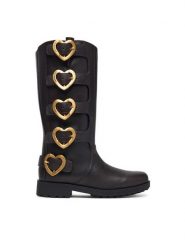 LOVE MOSCHINO Kozaki JA26134G0PIJ0317 Brązowy ciemny. Brązowe kozaki damskie Love Moschino, ze skóry, bez obcasa, na płaskiej podeszwie, bez zapięcia. Za 1,669.00 zł.