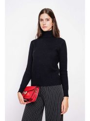 ASSUILI Golf w kolorze czarnym rozmiar: 38. Czarne golfy damskie Assuili, bez wzorów, bez ramiączek. Za 175.67 zł.