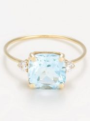 OR ÉCLAT Złoty pierścionek "Espoir" z topazem rozmiar: 56. Niebieskie pierścionki damskie Or Éclat, z topazem, złote. Za 1,261.99 zł.