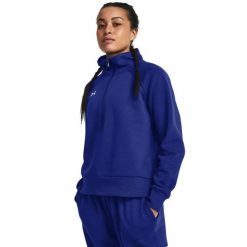 Bluza damska Under Armour Rival Fleece HZ. Niebieskie bluzy damskie Under Armour, bez wzorów, bez kaptura. Za 149.99 zł.