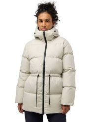 Jack Wolfskin Kurtka puchowa "Kirschallee" w kolorze kremowym rozmiar: L. Brązowe kurtki damskie Jack Wolfskin, l, bez wzorów, z puchu, bez kaptura. Za 695.99 zł.