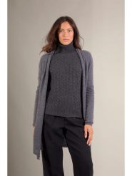 Perfect Cashmere Kaszmirowy kardigan "Kara" w kolorze antracytowym rozmiar: L. Czarne kardigany damskie Perfect Cashmere, l, bez wzorów, z kaszmiru. Za 434.99 zł.