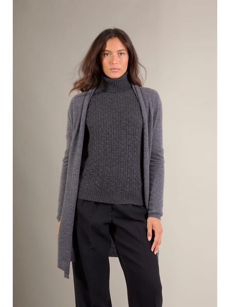 Perfect Cashmere Kaszmirowy kardigan "Kara" w kolorze antracytowym rozmiar: L. Czarne kardigany damskie Perfect Cashmere, l, bez wzorów, z kaszmiru. Za 434.99 zł.