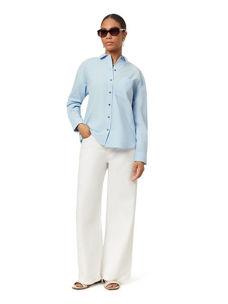 Scotch & Soda Koszula w kolorze błękitnym rozmiar: XL. Niebieskie koszule damskie Scotch & Soda, xl, bez wzorów, z bawełny, bez kołnierzyka, bez ramiączek. Za 219.95 zł.