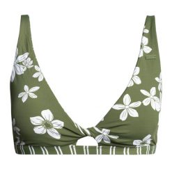 Góra od stroju kąpielowego ROXY Retro Revo Twist Bra loden. Zielone bikini Roxy, bez wzorów. Za 89.99 zł.
