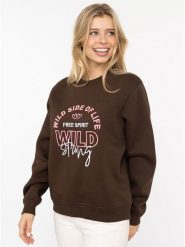 Zwillingsherz Bluza "Wild Side" w kolorze brązowym rozmiar: L/XL. Brązowe bluzy damskie Zwillingsherz, l, bez wzorów, bez kaptura. Za 188.85 zł.