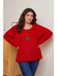 Curvy Lady Sweter w kolorze czerwonym rozmiar: 44/46. Czerwone swetry klasyczne damskie Curvy Lady, ze splotem, bez kołnierzyka. Za 132.05 zł.
