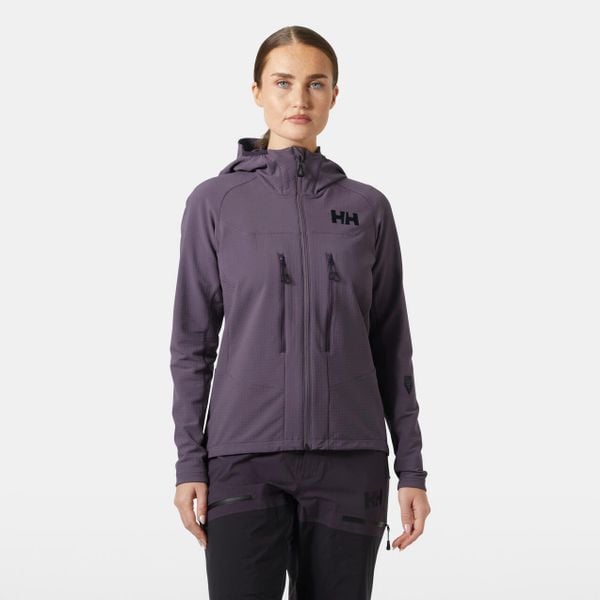 Damska kurtka narciarska Helly Hansen Odin Pro Shield. Fioletowe kurtki damskie Helly Hansen, na zimę, bez wzorów, bez kaptura. Za 930.50 zł.